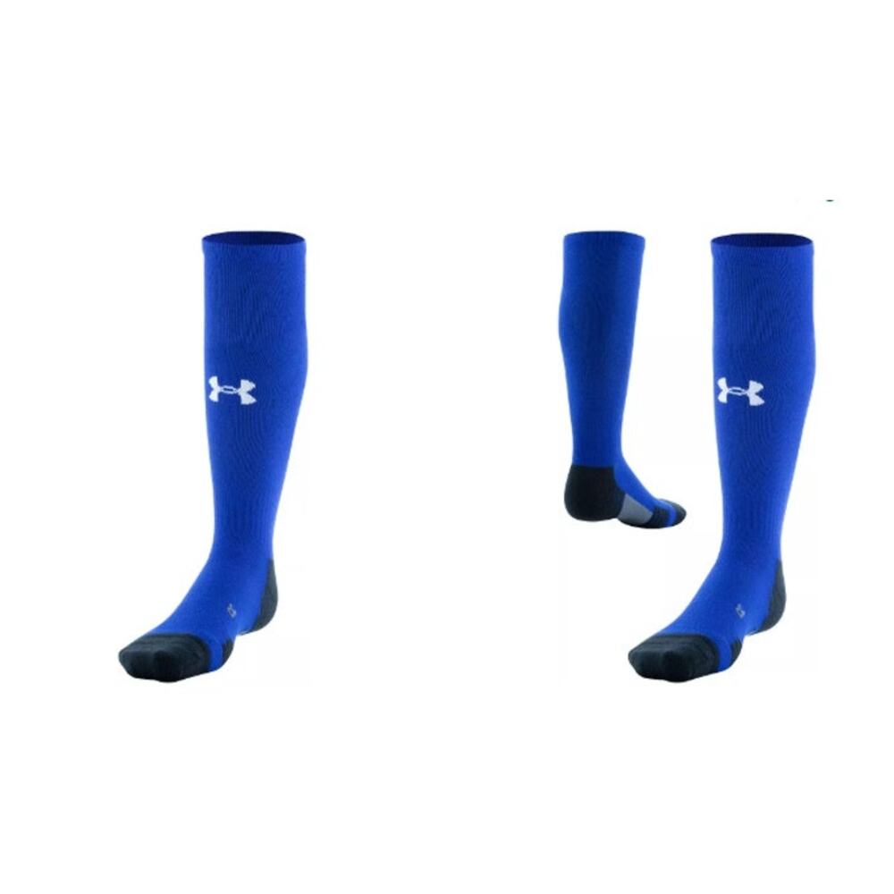 New NWT UA Under Armour Team Cushioned Over the Calf Socks Blue Black 10.5-13‎